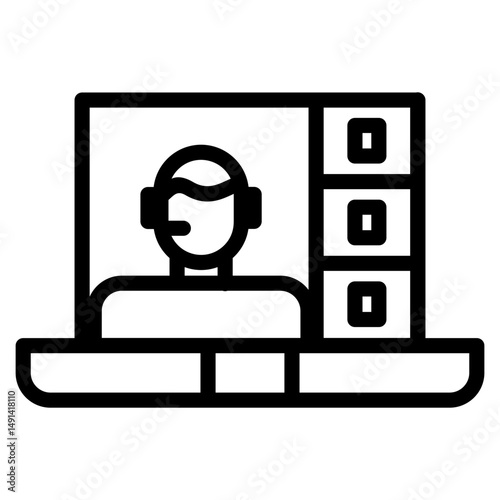 Online meeting video conference icon