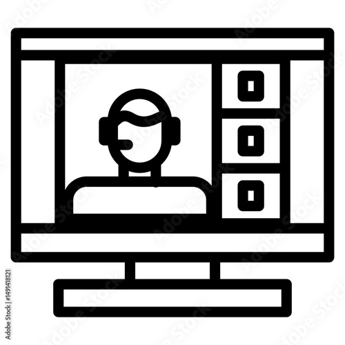 Online meeting video conference icon