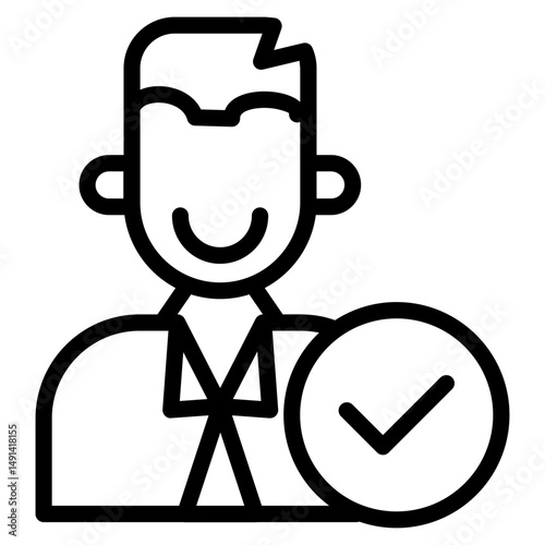 Approved employee with check mark icon