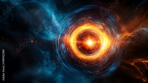 A mesmerizing cosmic vortex of vibrant colors, showcasing the beauty of space and energy dynamics.