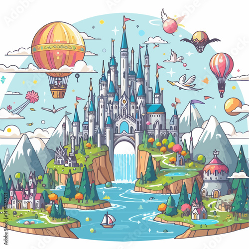 fantasy world vector illustration