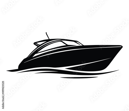 Boat Logo vector, Boat icon eps, Yacht Logo, Yacht Icon Vector Silhouette of Black Sailboat Icon on White Background.