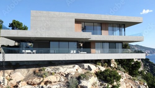 Modern Cliffside Villa Architecture Stunning Concrete Design