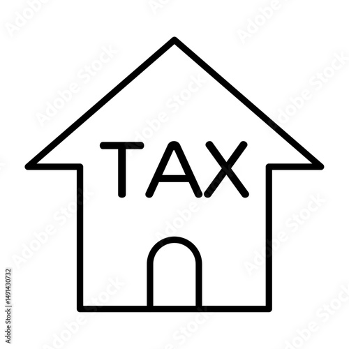 不動産における固定資産税の線画アイコン
