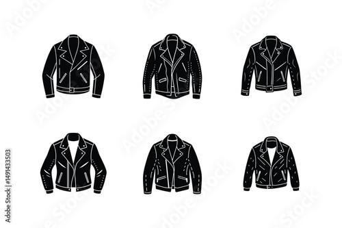 leather jacket sketch silhouette vector illustration