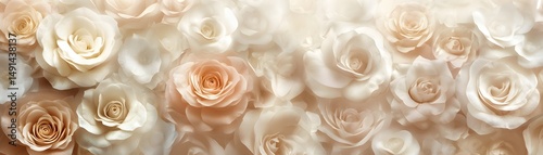 Delicate, soft roses in pastel shades.