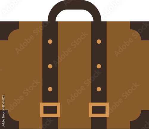 suitcase for carrying goods on long trips. vintage luggage cartoon style