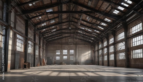 High ceiling, exposed ductwork, metal beams, industrial chic ,  texture,  metal