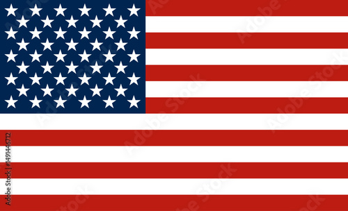 Flag of the United States on a transparent background, USA flag symbolizing the fifty states and the thirteen original colonies of the United States of America