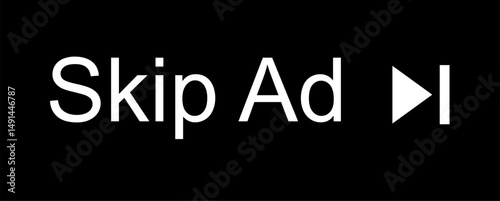 High-resolution transparent skip ads button. PNG skip ads button. Button to skip ads on websites. Vector illustration