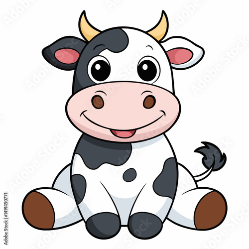 cow cartoon isolated on white