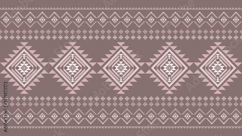 Southwest Native seamless pattern ethnic tribal Aztec geometric Navajo Native American fabric colorful design vector for textile print