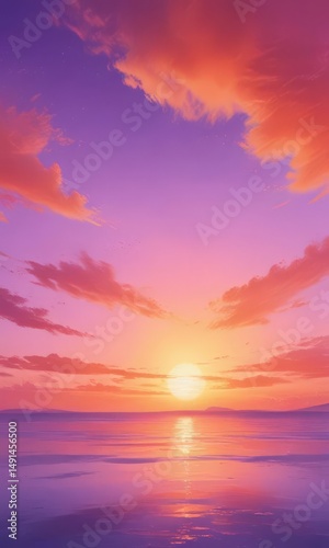 Dreamy sunset watercolor sky, vibrant orange and purple hues blend seamlessly , blot, abstract art, abstract
