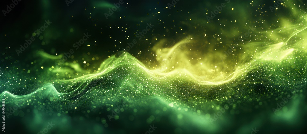 Obraz premium Abstract Green Yellow Flow