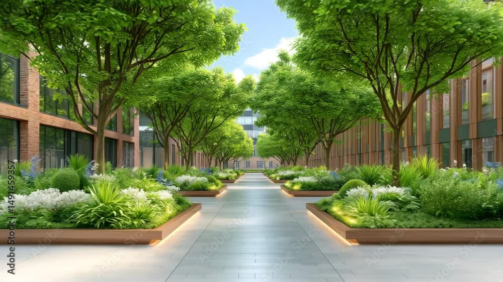 Future city with clean air zones breathes through green corridors ...