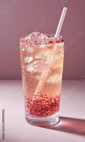 Wallpaper Mural Captivating Kids Drink: "Suspended Edible Glitter" in Clear Sparkling Fruit Juice with Luster Dust Torontodigital.ca