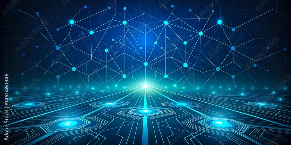 Fototapeta premium Futuristic Digital Highway Network Technology Data Flow