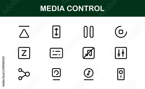 Playback and Media Control Icons. Stylish, Scalable Symbols for Audio, Video, Streaming, and Digital Entertainment User Interfaces