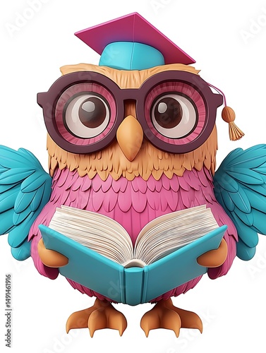 賢きフクロウの3D世界