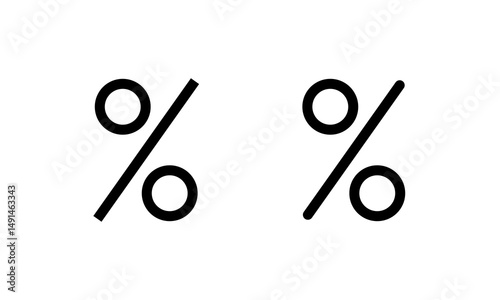 Percent, percentage outline icon. Discount, interest rate, promotion sign symbol. Editable stroke