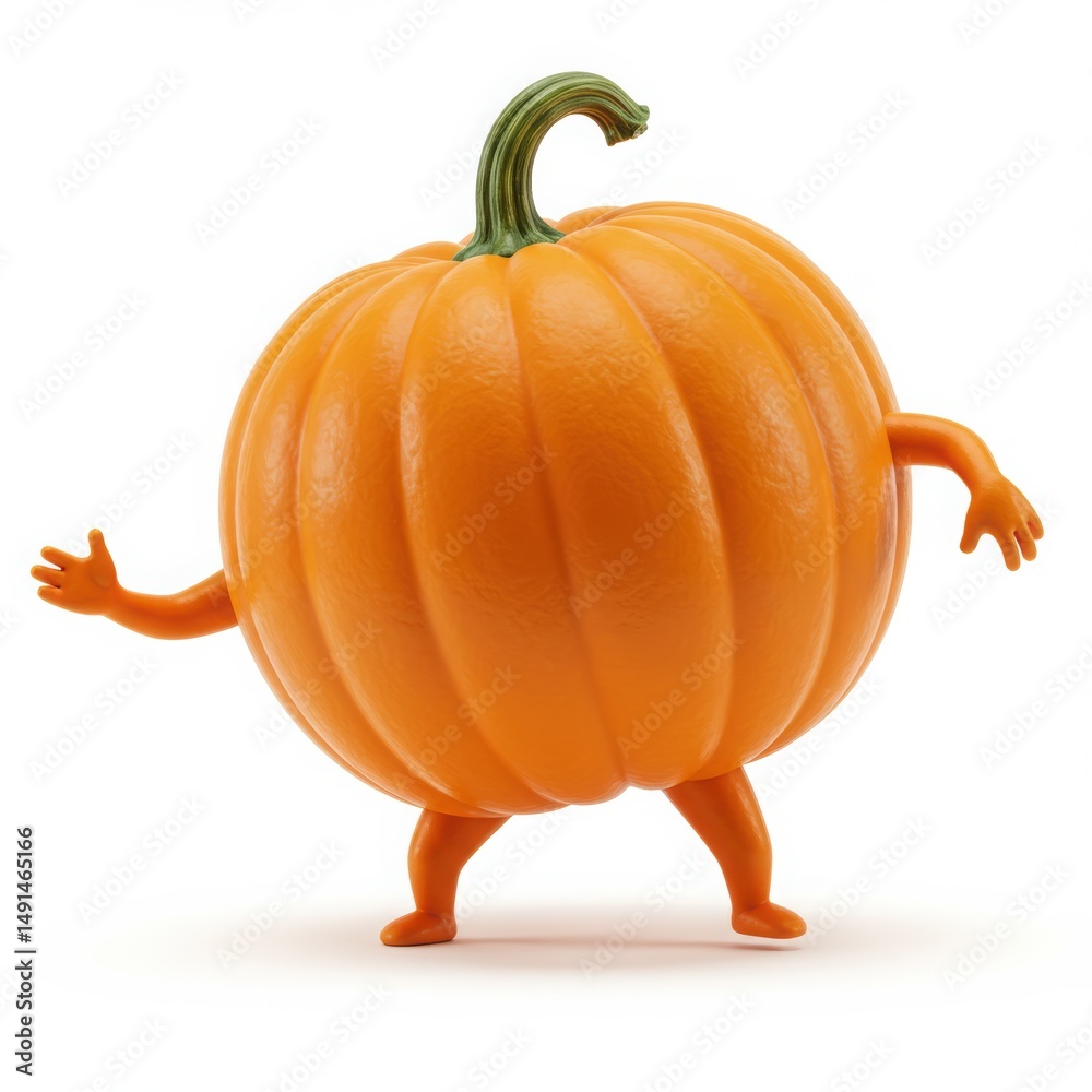 Obraz premium Walking Pumpkin Character