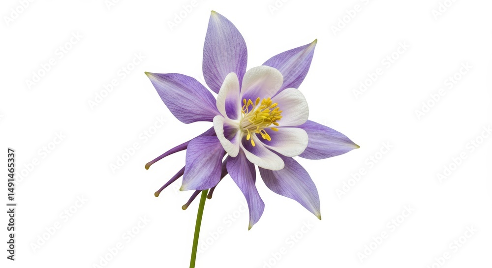 Obraz premium Isolated columbine blossom displaying intricate petal structure and vibrant colors