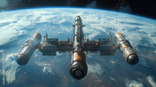 Wallpaper Mural Orbital Station Above Earth Torontodigital.ca