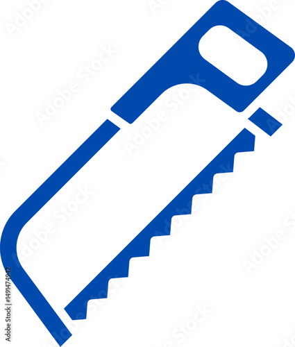 Vector illustration of a saw. Hacksaw blade