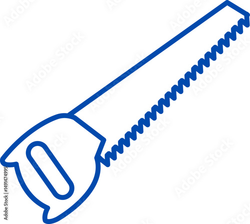 Hand Saw Icon. Flat icon illustration of a simple hand saw tool
