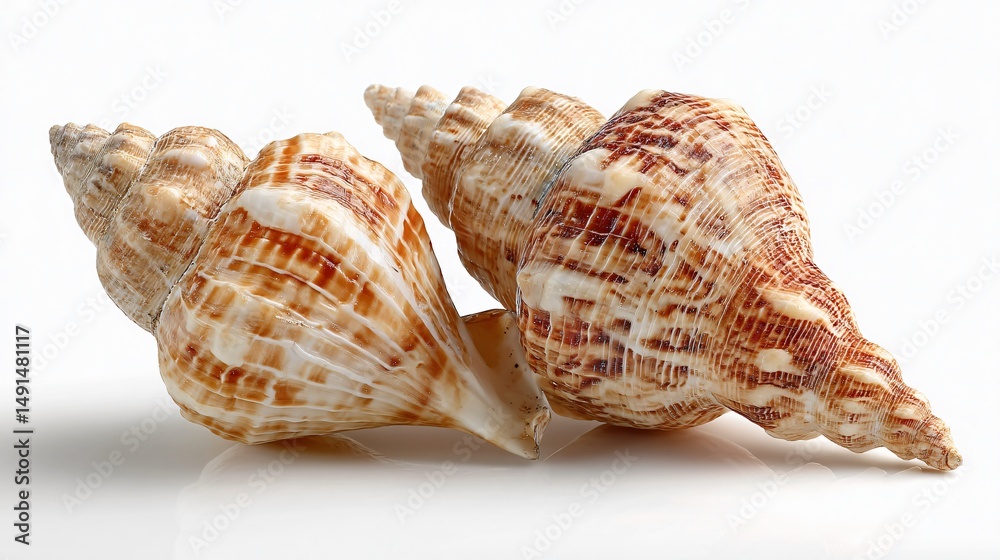 Elegant Shells Isolated on White Background in High Resolution Elegant Shells Isolated on White Background in High Resolution
