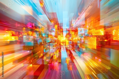 Abstract city lights burst