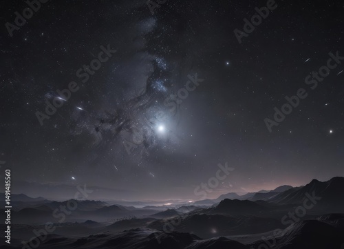 Endless expanse of black, countless stars glimmering faintly, distant nebulae , texture, design, astrophotography