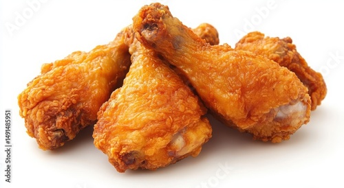 Crispy fried chicken drumsticks, golden brown and delicious!