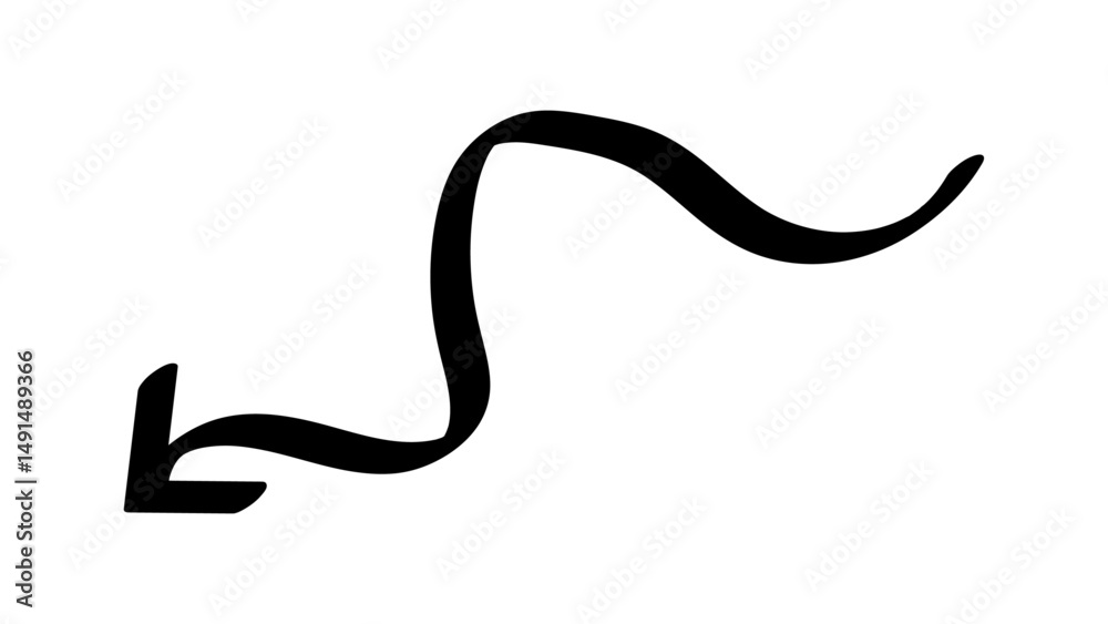 Hand-drawn swirling arrows Hand-drawn simple lines. vector illustration Hand-drawn swirling arrows Hand-drawn simple lines. vector illustration