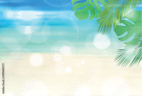 青　波　夏　風景　背景