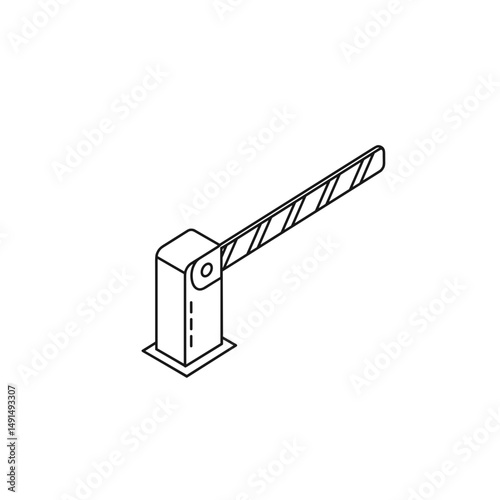 Multi-storey car park barrier arm in simple line art design  