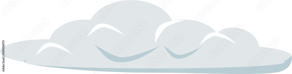 Obraz premium Simple Cartoon Cloud Illustration - Weather Icon, Design Element