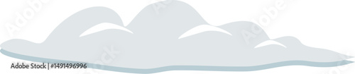 Simple Cartoon Cloud Illustration - White Puffy Cumulus Cloud Shape