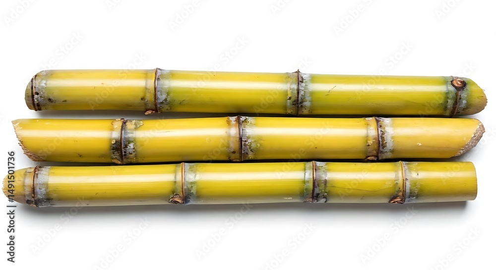 Fototapeta premium Pieces of sugercane image of white background.
