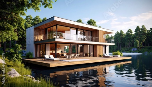 Modern Lake House Serene Waterfront Retreat.
