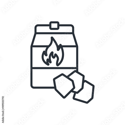 charcoal icons isolated on White Background. Flat style design