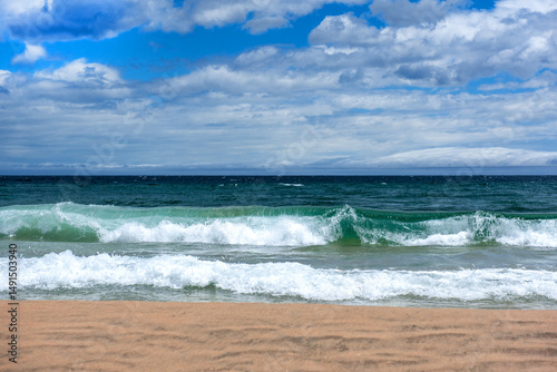Fototapeta Naklejka Na Ścianę i Meble -  The huge power wave background ocean,