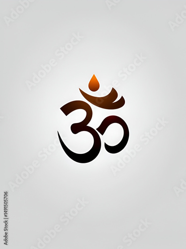 Om or Aum Indian sacred sound icon isolated on transparent background. Symbol of Buddhism and Hinduism religions. The symbol of the divine triad of Brahma, Vishnu and Shiva. Vector Illustration