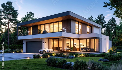 Wallpaper Mural Modern Dream Home Luxury Residence in Lush Green Landscape. Torontodigital.ca