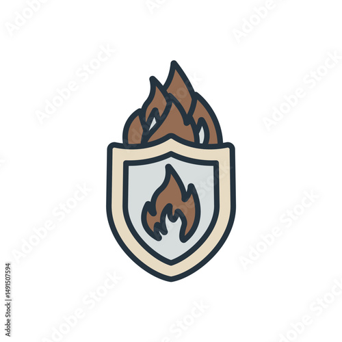 fire prevention icons isolated on White Background. Flat style design