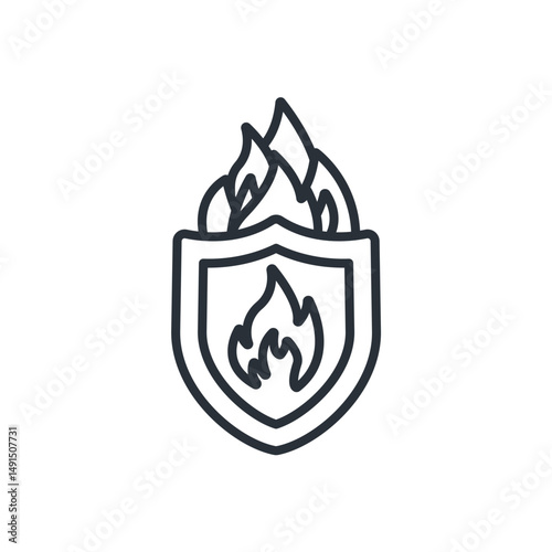 fire prevention icons isolated on White Background. Flat style design