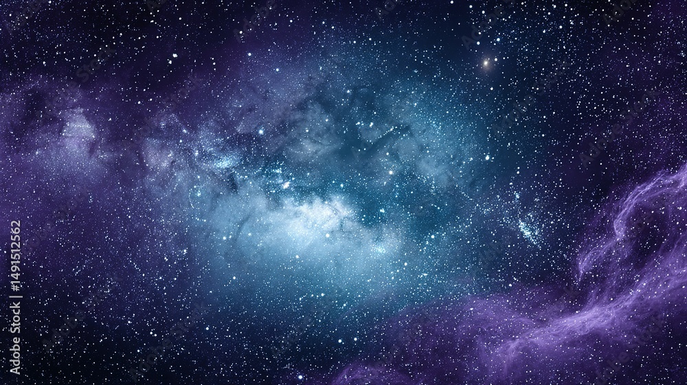 Naklejka premium Vast cosmic nebulae in deep space, showcasing celestial formations.