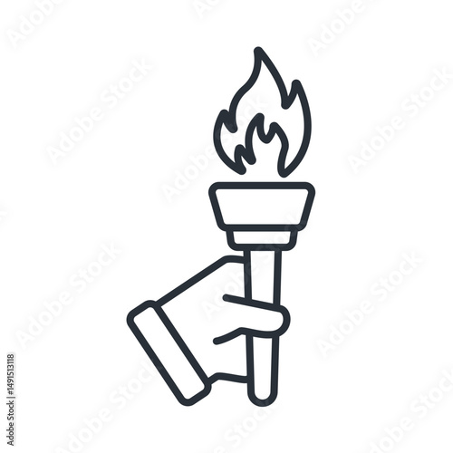 torch icons isolated on White Background. Flat style design