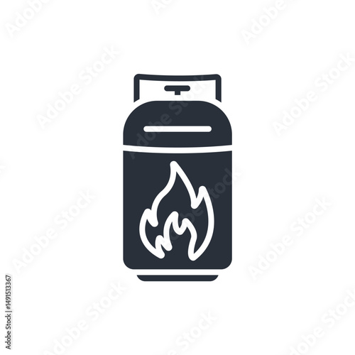 gas cylinder icons isolated on White Background. Flat style design