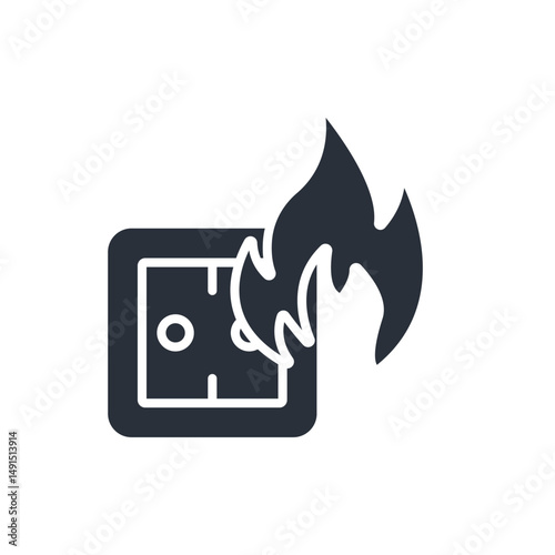 short circuit icons isolated on White Background. Flat style design